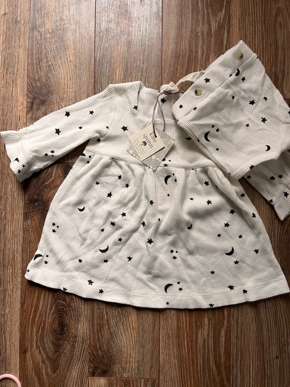 kate quinn white Dress with Black Star & Moon Print
